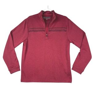 Pebble Beach Dry-Luxe Performance 1/4 Zip Pullover Mens Small Burgundy Red Golf‎
